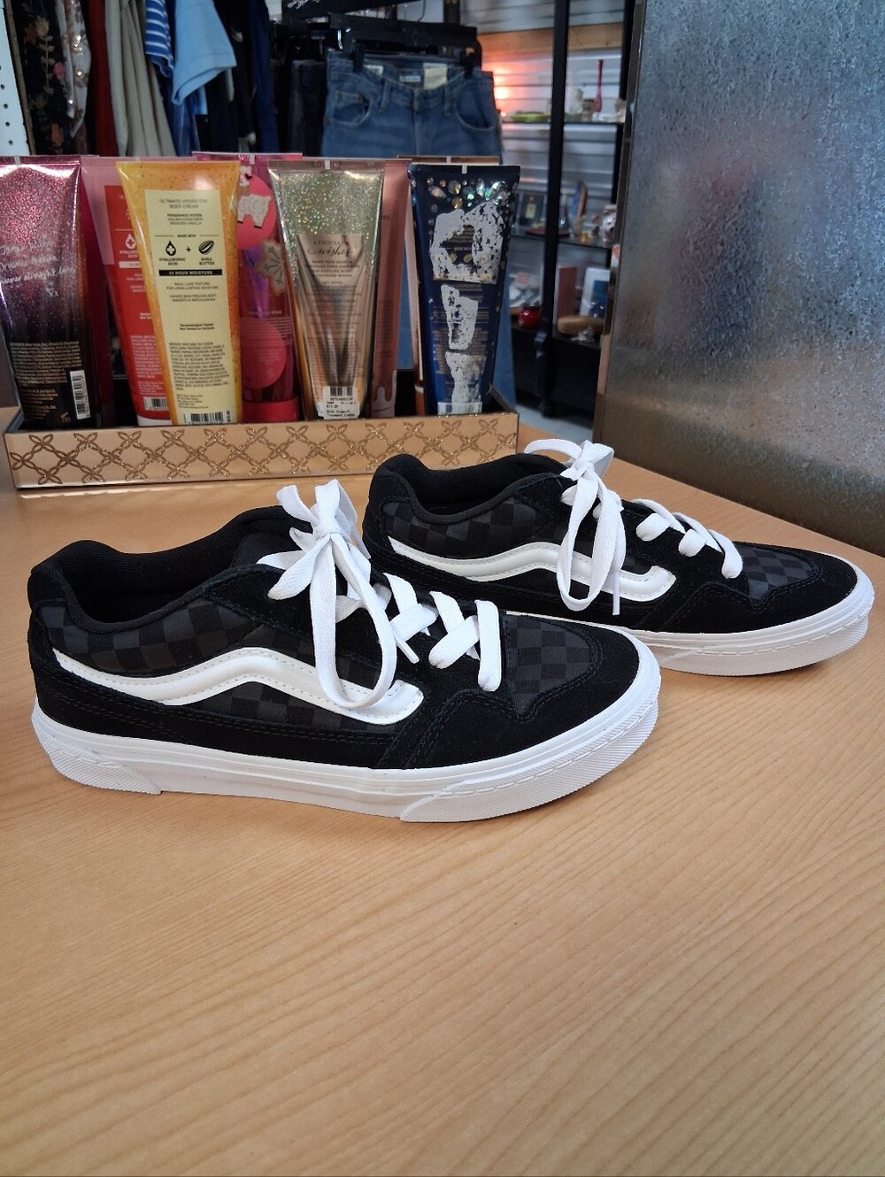 Vans Caldrone Skate Shoes With A Tonal Checkerboard Pattern